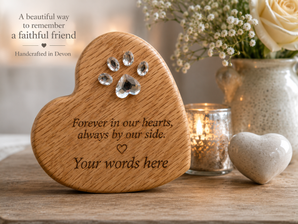 Oak Pet Memorial Heart A memorial heart made of oak